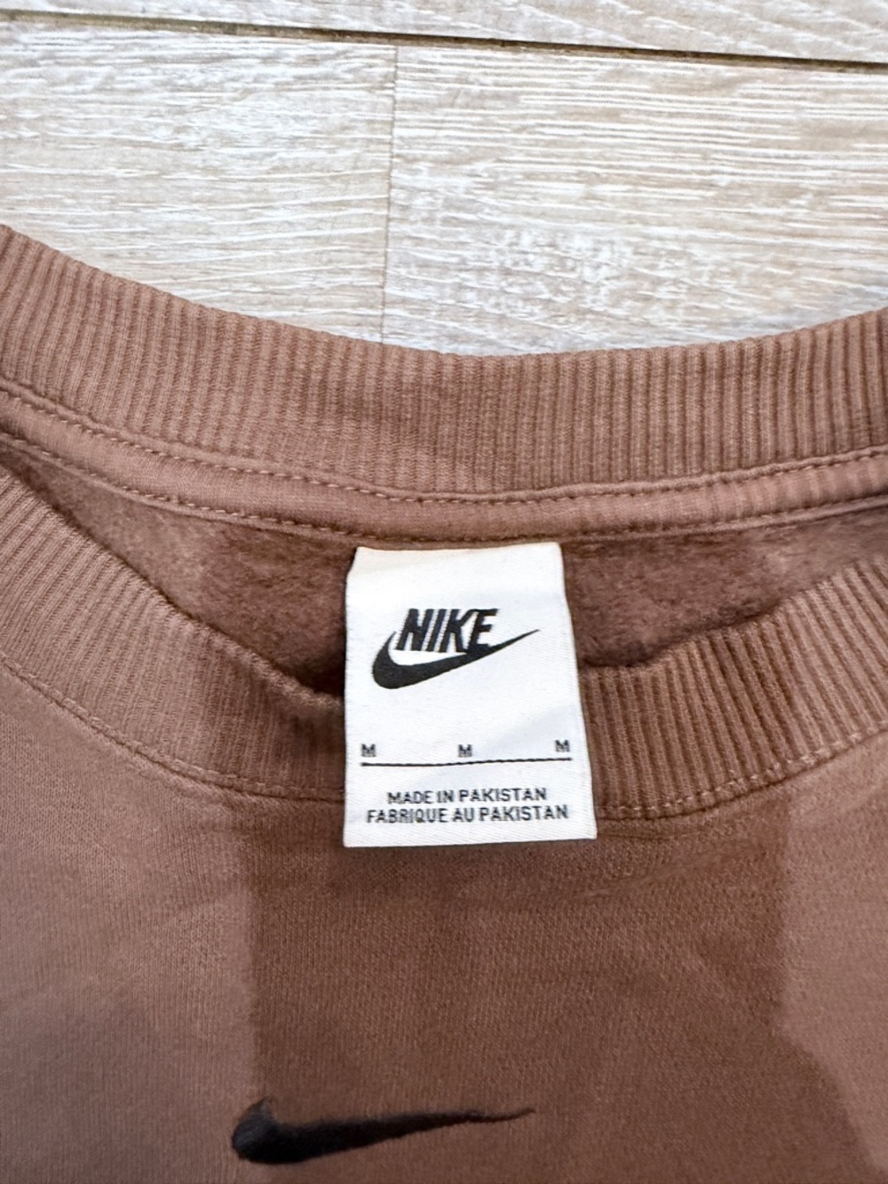Nike Brown Crewneck Pullover with Black Swoosh - Picture 4 of 4